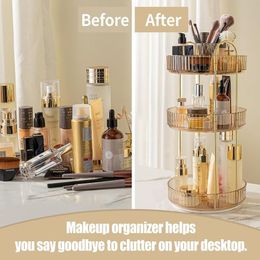 1/2 /3 Layers Rotating Makeup Organiser Storage Rack Bathroom Organiser Perfume Organiser Kitchen Seasoning Storage Holder Tray