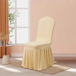 Chair Covers Pleated Skirt Spandex Party Weddings Banquet Polyester Cover El Home Decor Wedding