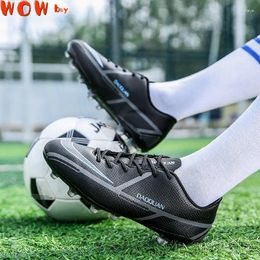 American Football Shoes Large Size Ultralight Soccer Turf Training Ankle Boots Kids Outdoor Anti-Skid Long Spikes Cleats Sneakers
