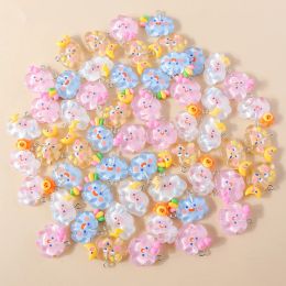 15Pcs New Mix Kawaii Cloud Resin Charms Cute Girls Charms Pendant for Necklace Bracelet Earrings DIY Jewellery Making Accessories