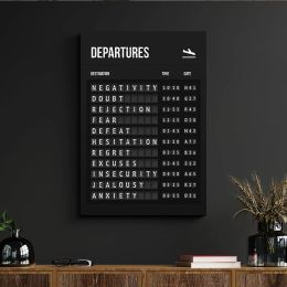 Inspirational Entrepreneur Schedule Poster Print Departures Arrivals Airport Theme Wall Art Picture Canvas Painting Office Decor