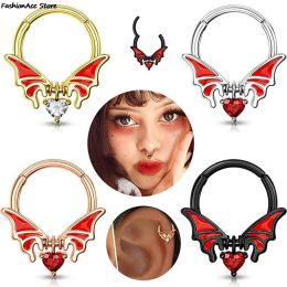 Butterfly Nose Piercing Ring Nase Septum Piercing Ring Titanium Steel Nariz Piercing Ear Cartilage Tragus Goth Piercing Nez Opal