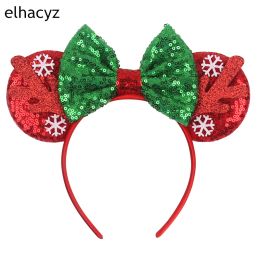 New Big Castle Mouse Ears Headband Festival Party Accessories Hairband Christmas Sequin Hair Bow Headwear DIY Headgear Gift