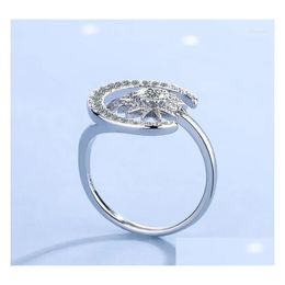 Cluster Rings Real 925 Sterling Sier Mini Diamond Ring Women Diwenfu Origin Bands smycken Engagemang Anel Drop Delivery Dhcti