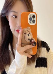 Silicone cute cartoon cases for iphone13pro soft drinkbear back cover cell phone case1544280