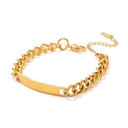 Vintage Style Cuban Link Stainless Steel Gold Plated Unisex Bracelet Hypoallergenic