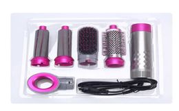 Home 5 in 1 Kit Hair Dryer Electric Air Brush Styler Detachable Comb Hairs Straightener Curler Comb4519666