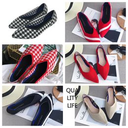 New Flat bottomed pointed ballet soft soled knitted maternity womens boat shoe casual and comfortable