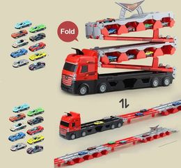 2M Unfolded Folding Deformation Ejection Big Truck Alloy Sports Car Model To Store MultiFunction Inertial Truck Kids Toy Gift 240409