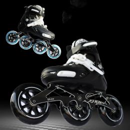 Professional Inline Roller Skate Shoes For Adult 4-Wheel Skates Racing Speed Skating Sneakers With 3/4 Wheels Adjustable Size