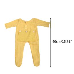 2 Pcs Newborn Photography Props Crochet Outfit Baby Romper Hat Set Infants Photo Jumpsuit Bodysuit W3JF