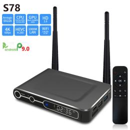 Box S78 Amlogic S922X Android 9.0 Smart TV Box DDR4 4GB 32GB 64GB Bluetooth 4.2 2.4G 5G Dual Wifi 1000M Lan 4K HD Media Player S78