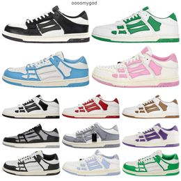 Shoes Running women Designer Skel Top Low Bones Hi Leather Sneakers Luxury Skeleton Blue Red White Black Green Gray Brown couple Original 35-46 24