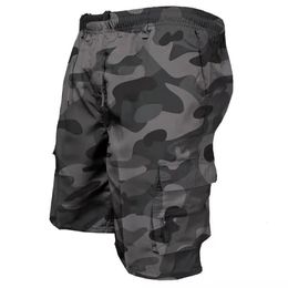 Mens Tactical Shorts Summer Casual Jogging Cargo Shorts Loose Multi-pockets Elastic Waist Work Hiking Overalls Short Pants 240409