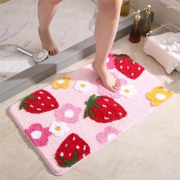 Carpets Cute Cartoon Girl Heart Bedroom Bedside Carpet Modern Simple Home Sofa Decorative Floor Mat Bathroom Absorbent Non-Slip Foot