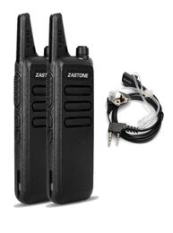 Walkie Talkie 2Pcs Zastone X6 UHF 400470Mhz 16 Channels Two Way Radio With Headset Portable4203416