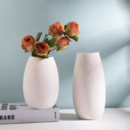 Vases Creative White Ceramic Vase Flower Arrangement Nordic Ware Living Room Decoration Dry Home