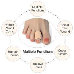15cm Silicone Tube Toe Gel Protector Cover Finger&Toe's Fabric Gel Bandage Corns Blisters Pain Relief Soft Pads Insoles