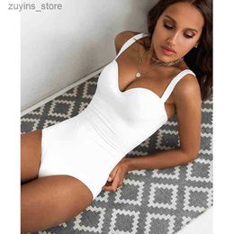 Women's Swimwear Sexy Black White Swimsuit Women Bodysuit Swimwear Push Up Monokini Solid Bathing Suit Beachwear Swimming 210521 L49