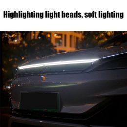 For BYD Atto3 Yuan Plus 2022 2023 Automotive hood through type daytime running light dynamic LED grille atmosphere light strip