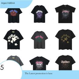 Men T Shirt Pink Young Thug Sp5der 555555 Mans Women Quality Foaming Printing Spider Web Pattern Tshirt 456