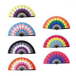 Decorative Figurines Summer Cooling Fan Folding Hand Fans Rainbows Dance Decoration