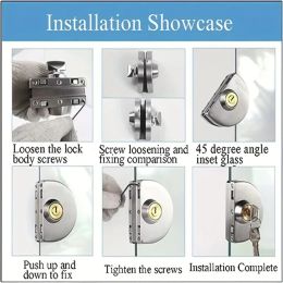 1/2PCS New Glass Display Cabinet/Showcase Locks Zinc Alloy Double Door No Need Drilling Easy To Instal Home Tool With 3 Keys