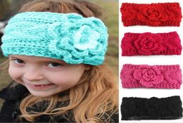 DHL Baby Knitted Flower Headband Hair Accessories For Girls Lovely Sweet Headbands Newborn kids Hairbands Widesided Toddler 9453617