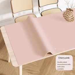 Table Cloth Waterproof Oilproof Tablecloth Heat Insulation Non-Slip Solid Colour Rectangular Desk Mat Double-sided PU Leather Cover