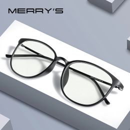 Waistcoats Merrys Anti Blue Light Glasses for Men Women Tr90 Screen Protection Glasses Retro Oval Eyeglasses Pure Titanium Temples S2501flg