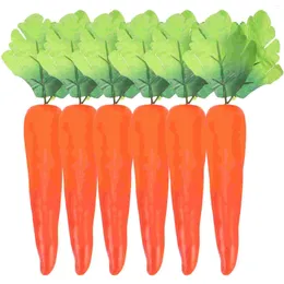 Decorative Flowers 6 Pcs Artificial Carrot Ornaments Metal Plant Stands Indoor Fake Props Foam Lifelike Carrots