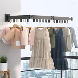 Hangers Foldable Invisible Clothes Hanger Punch-Free Retractable Room Corner Outside Balcony Metal Simplicity Convenient Clothing Rod