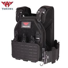 Yakeda New Combat Vest 6094 Quick Detachable Light Laser Cut Training Vest 1000D Black Gear To Carry Military Tactical Vest