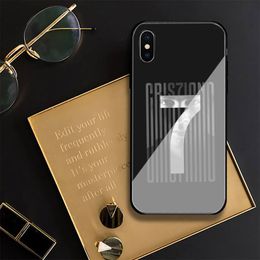 C-CR7 Football Star-Ronaldos Phone Case For Iphone 11 12 13 14 Pro Max 7 8 Plus X Xr Xs Max Mini Tempered Glass Cove