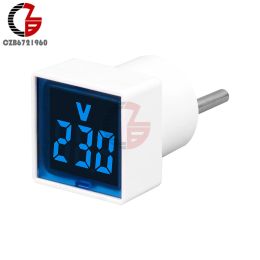 Mini Universal Square Voltmeter LED Digital Voltmeter Ammeter AC 50-500V Voltage Current Indicator Car Volt Amp Tester Detector