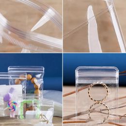 100Pcs High Quality PVC Plastic Self Sealing Packaging Bag Thick Clear Zip Lock Earrings with Zipper Jewelry Bag