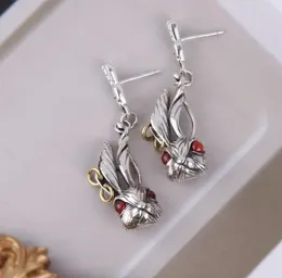 Stud Earrings Cute Carrot Pendant With Big Ears Red Eyes Head Trendy Male Female Personality Retro Party Accessories