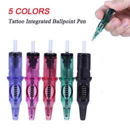 10pcs Disposable Tattoo Ballpoint Pen Cartridge Needles for Beginners and Designer 5 Colours Universal Drawing Practise Needles