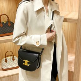 Leather Handbag Designer Sells New Women's Bags at 50% Discount Leather Bag American Small One Shoulder Crossbody for