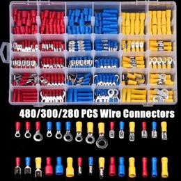 Insulated Cable Connector Electrical Wire Crimp Spade Butt Ring Fork Set Ring Electric Crimp lugs Rolled Terminals Assorted Kit