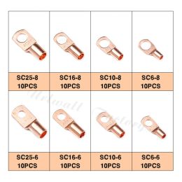 10pcs Copper Lug Ring Wire Connector Cable Lugs Battery Terminals Set Electric Wire Cable Connectors SC4 SC6 SC10 SC16 SC25 SC35