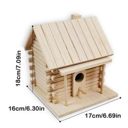 NEW Wood Birds Nest Box New DIY Breeding Parrot Cockatiels Swallows Nest Outdoors Roof Wooden Bird House Hanging Decoration