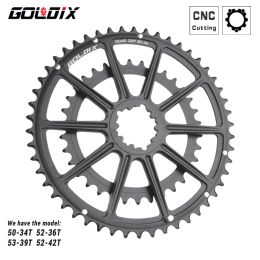GOLDIX Road Bike Crankset 165/170/172.5/175mm Length Bicycle Crank double Chainring Crown 50-34T/52-42T/53-39T For SHIMANO