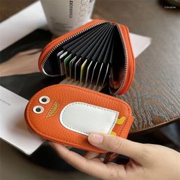 Storage Bags Card Holder Top Leather Business ID Wallet For Women Short Solid Purse