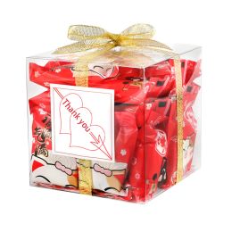 25 Pcs 6x6x6cm Size Clear Square Wedding Favour Gift Boxes Transparent Party Candy Bags Wedding Favour Party Christmas Decoration