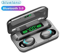 TWS F95 Wireless Bluetooth 50 Earphones Invisible Hands Earbuds Noise Cancelling Headset IPX7 Waterproof with Mic 2000mAh Ch6440705