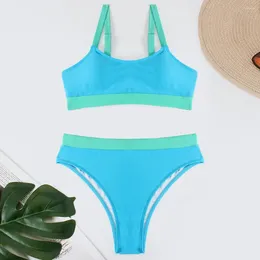 Women's Swimwear Two-Pieces Women Bikini 2024 Push-Up Padded Bra High Waist Bikinis Set Swimsuit Sports Bathing Suit Beachwear Biquini