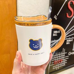 Mugs Cartoon Cute Bear Student Ceramic Cup Creative Personality Gift Mug Home Couple Office Coffee