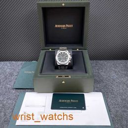 AP Wrist Watch Collection Royal Oak Series 26240ST Chequered Green Plate Precision Steel Mens Fashion Leisure Business Sports Back Transparent Mechanical Watch