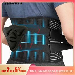 Slimming Belt AOLIKES Lower Back Brace with 6 Stays Anti-skid Orthopaedic Lumbar Support Breathable Waist Support Belt for Gym Pain Relief 240409